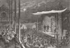 FRANCE. Paris Expo. Performance at Chinese Theatre 1867 old antique print