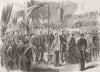 BELGIUM. King opening Drainage Works, Brussels 1867 old antique print picture