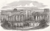 FRANCE. Cambons Moving view-Fountains at Versailles 1851 old antique print
