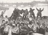 FRANCE. Paris Commune. Rioters Drowning policeman 1871 old antique print