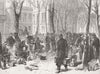 FRANCE. guards at breakfast, Bordeaux 1871 old antique vintage print picture