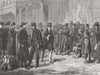 FRANCE. Soldiers keeping the streets at Bordeaux 1871 antique print
