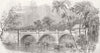 INDIA. Bridge at Travancore-Rajahs Procession 1854 old antique print picture