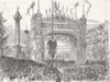 FRANCE. Crimean Troops, Place De La Bastille, Paris 1856 old antique print
