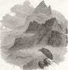 FRANCE. Summit of Pic du Midi D'Osseau, Pyrenees 1854 old antique print