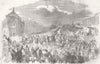 SPAIN. Public Entry of Esperero in Madrid 1854 old antique print picture