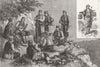 MONTENEGRO. Montenegrins Listening to Songs of War 1880 old antique print