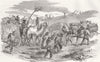 UKRAINE. Sevastopol road-Wagons carrying Fascines 1854 old antique print