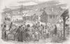 UKRAINE. The Inhabitants leaving Balaklava 1854 old antique print picture
