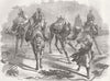 CAMELS. Simoom in the Desert 1857 old antique vintage print picture