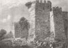 TURKEY. The Seven Towers, Istanbul 1856 old antique vintage print picture