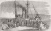 ITALY. French Transport, L'Euphrate, off Messina 1855 old antique print