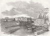 ITALY. Pizzofalcone & Castello dell Uovo, at Napoli 1857 old antique print