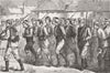 ROMANIA. Arrival of 1st Turkish POWs at Zimnicea 1877 old antique print