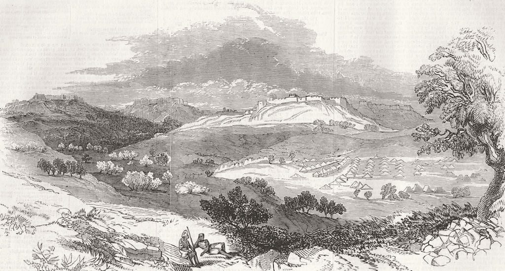 INDIA. Hill Forts of Powanghur and Punalla 1845 old antique print ...