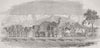 INDIA. Train passing Fort Rhotas 1851 old antique vintage print picture