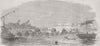 INDIA. Rail. Ft of Allahabad-Bridge of Boats, Yamuna 1851 old antique print
