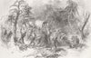 SOUTH AFRICA. Attack on Colonists' Wagon 1851 old antique print picture