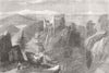 GERMANY. The Alte Schloss, at Baden, from the Rocks 1856 old antique print