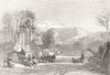 ITALY. View nr Ournelo Contrada di Sora, Napoli 1845 old antique print picture