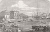 ITALY. Arrival of Napoli of the King of Portugal 1855 old antique print