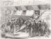 FRANCE. troops boarding English Ship, at Calais 1854 old antique print picture
