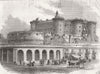ITALY. The Castle Nuovo, at Napoli 1857 old antique vintage print picture