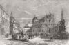 ITALY. Cathedral & Square of Elephant, Catania 1860 old antique print picture