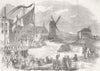 BELGIUM. Ceremony of Blessing the Sea, at Ostend 1854 old antique print