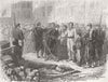 PARIS COMMUNE. Checking for Gunpowder, Belleville 1871 old antique print