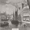 BELGIUM. View in Ghent c1877 old antique vintage print picture