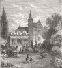 DENMARK. Villa Rolighed, Hans Christian Andersen 1875 old antique print