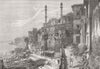 INDIA. Ghat at Varanasi 1876 old antique vintage print picture