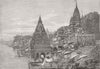 INDIA. Ghat at Varanasi 1876 old antique vintage print picture