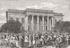 INDIA. The Town Hall, Kolkata 1876 old antique vintage print picture