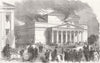 RUSSIA. Crimean War. Imperial Theatre, Moscow, fire 1853 old antique print