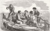 RUSSIA. Crimean War. Baltic theatre. Boatman, Neva 1856 old antique print
