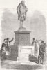 MASSACHUSETTS. Benjamin Franklin statue, Boston 1856 old antique print picture