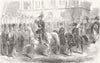 RUSSIA. Russian Tsar passing Guards, St Petersburg 1856 old antique print