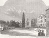 Worcester College Quadrangle, Oxford University 1853 old antique print picture