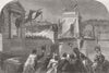 HUNGARY. Emperor Crossing the Bridge at Pesth 1866 old antique print picture
