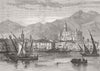SPAIN. Malaga 1879 old antique vintage print picture