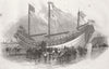 CHINA. The Chinese Junk Keying 1848 old antique vintage print picture