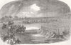 LONDON. Essex Yeomanry Cavalry, on Wanstead Flats 1853 old antique print