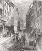 FRANCE. Paris Demolition-Rue Montagne Ste Genevieve 1858 old antique print