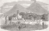 ITALY. Portici-House of Pope, from Sea 1850 old antique vintage print picture