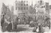 FRANCE. Departure of Prisoners from Abbaye, Paris 1850 old antique print