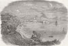 ITALY. Napoli. Vesuvius in the Distance 1850 old antique vintage print picture