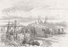 UKRAINE. Crimean War. Yevpatoria-French battery 1855 old antique print picture