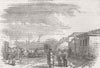 UKRAINE. Crimean War. Yevpatoria-Rocket & Gun guns 1855 old antique print